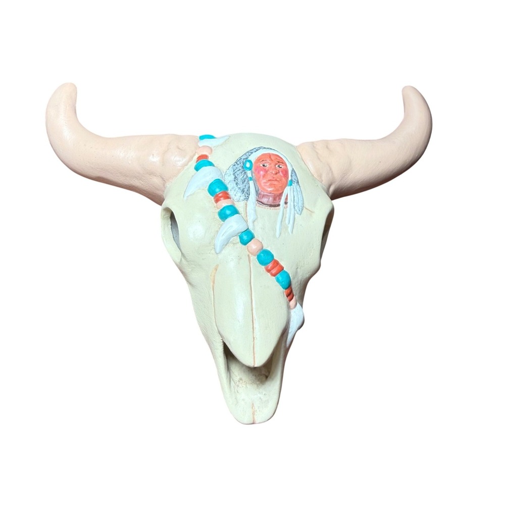 Southwestern Ceramic Bull Skull Wall Decor Native Style
